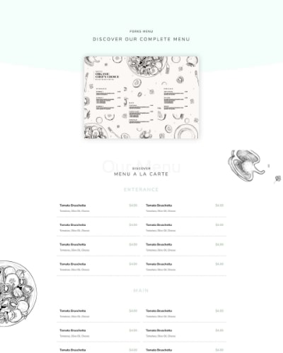 Fork Restaurant Menu